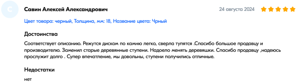 Отзыв о Композитная плита