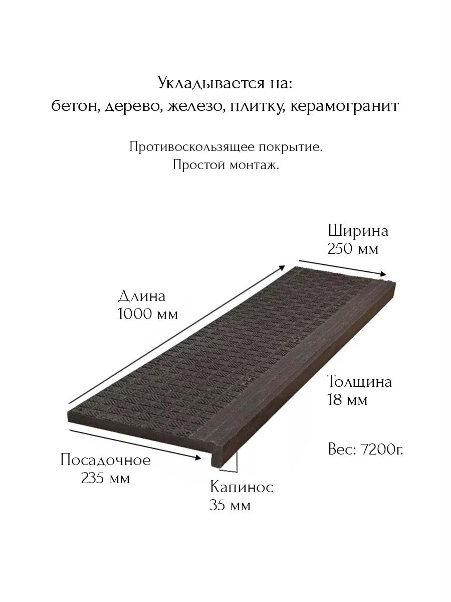 Противоскользящие накладки на ступени КВАДРАТ